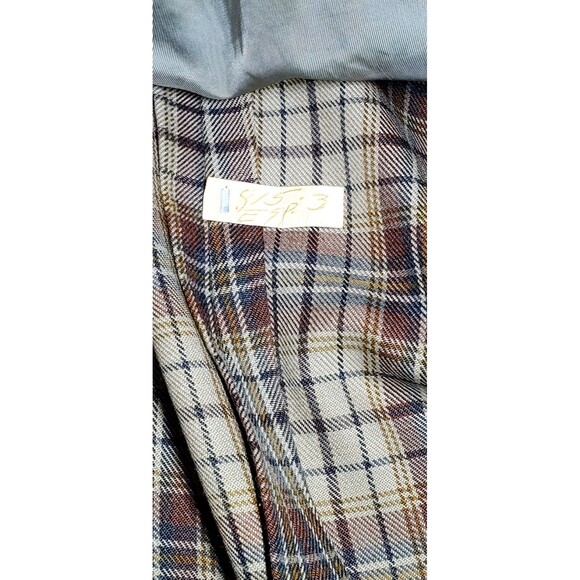 Vintage Hart Schaffner Marx 2-Button Plaid Blazer Mens Chest 44 Tan Beige - Picture 8 of 15